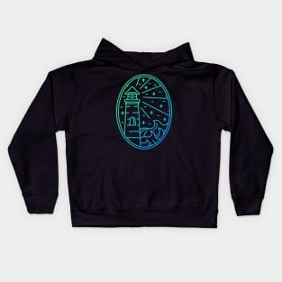 Lighthouse Waves Kids Hoodie